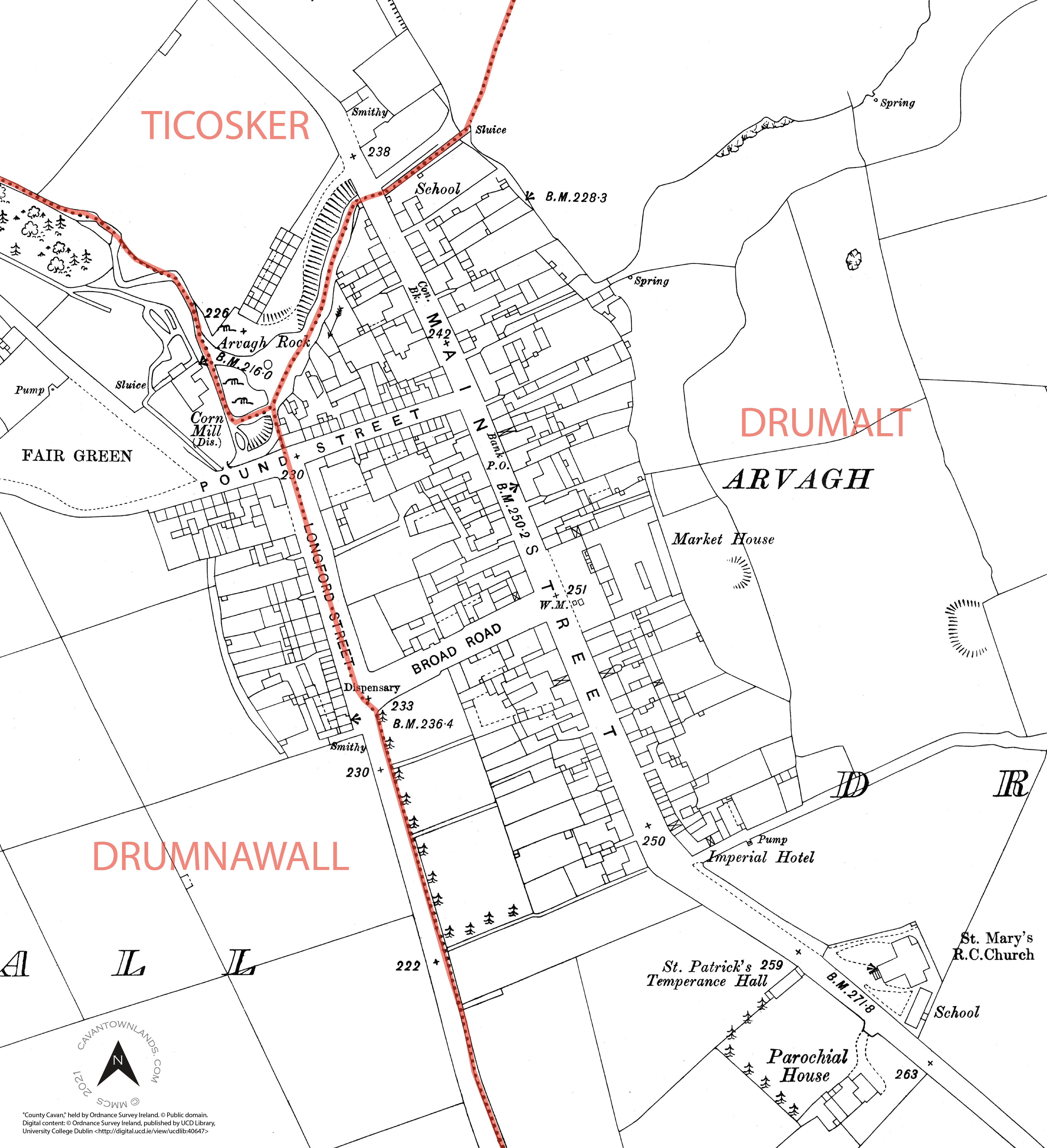 Arvagh Town map