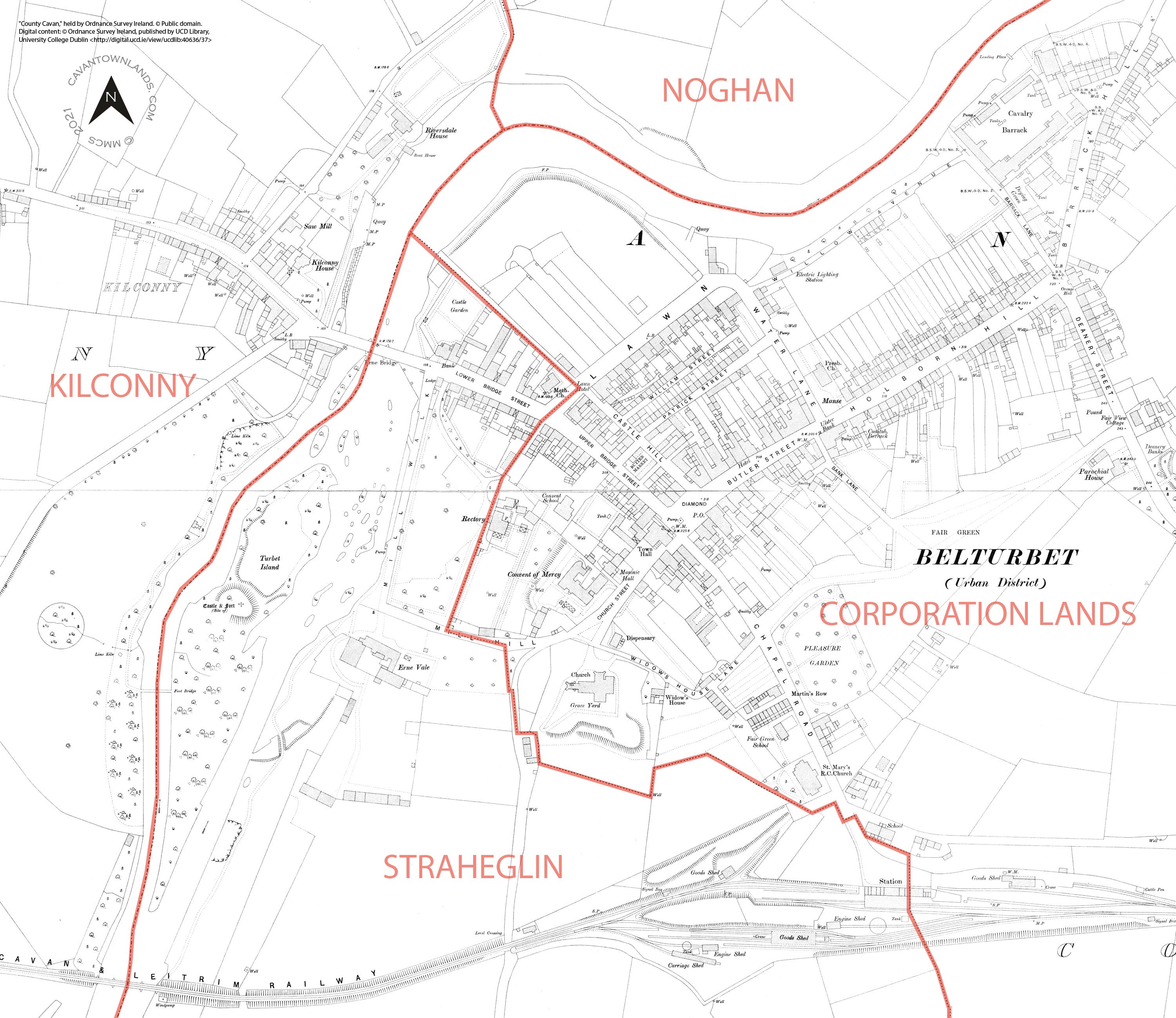 Belturbet Town map