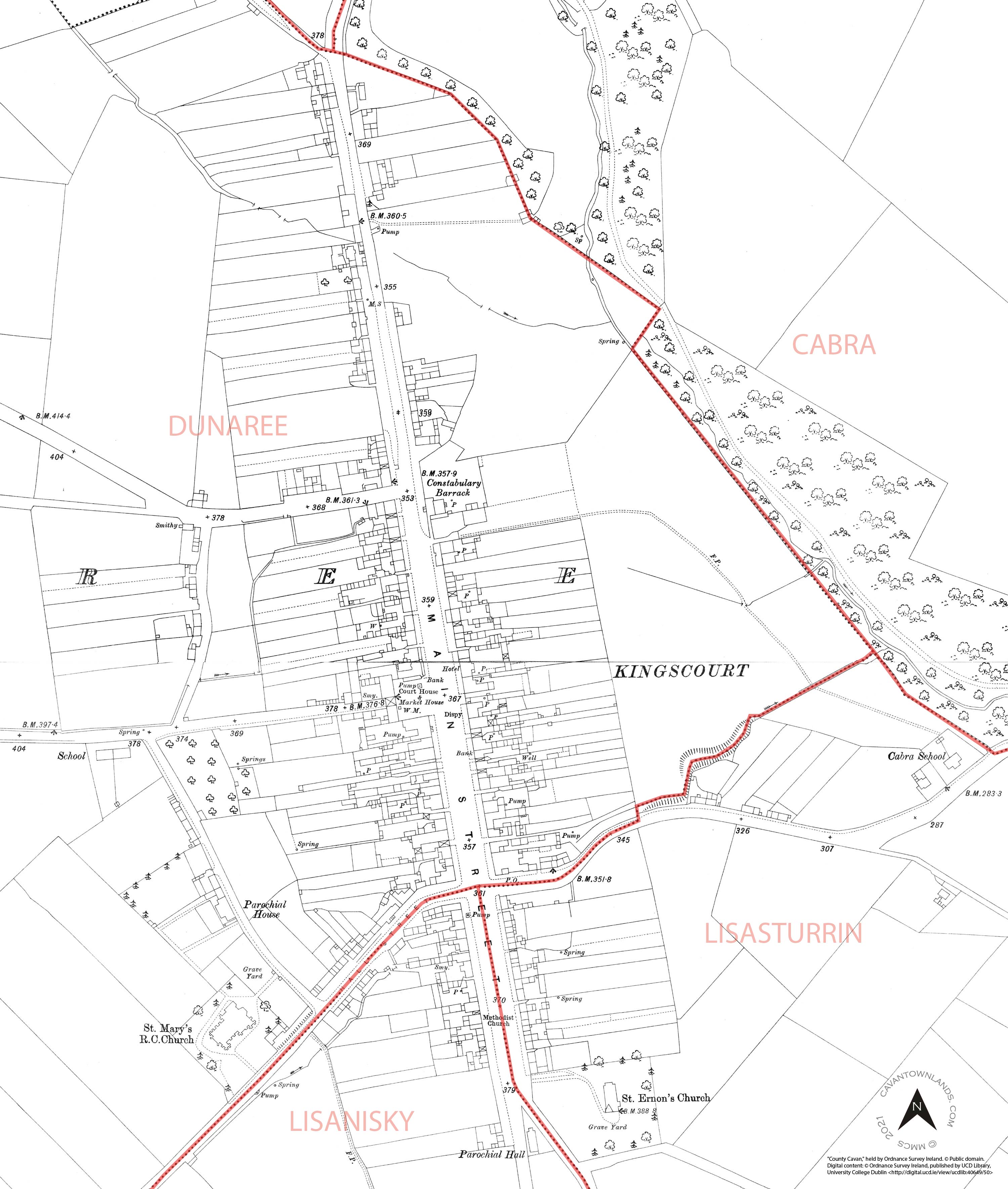 Kingscourt Town map