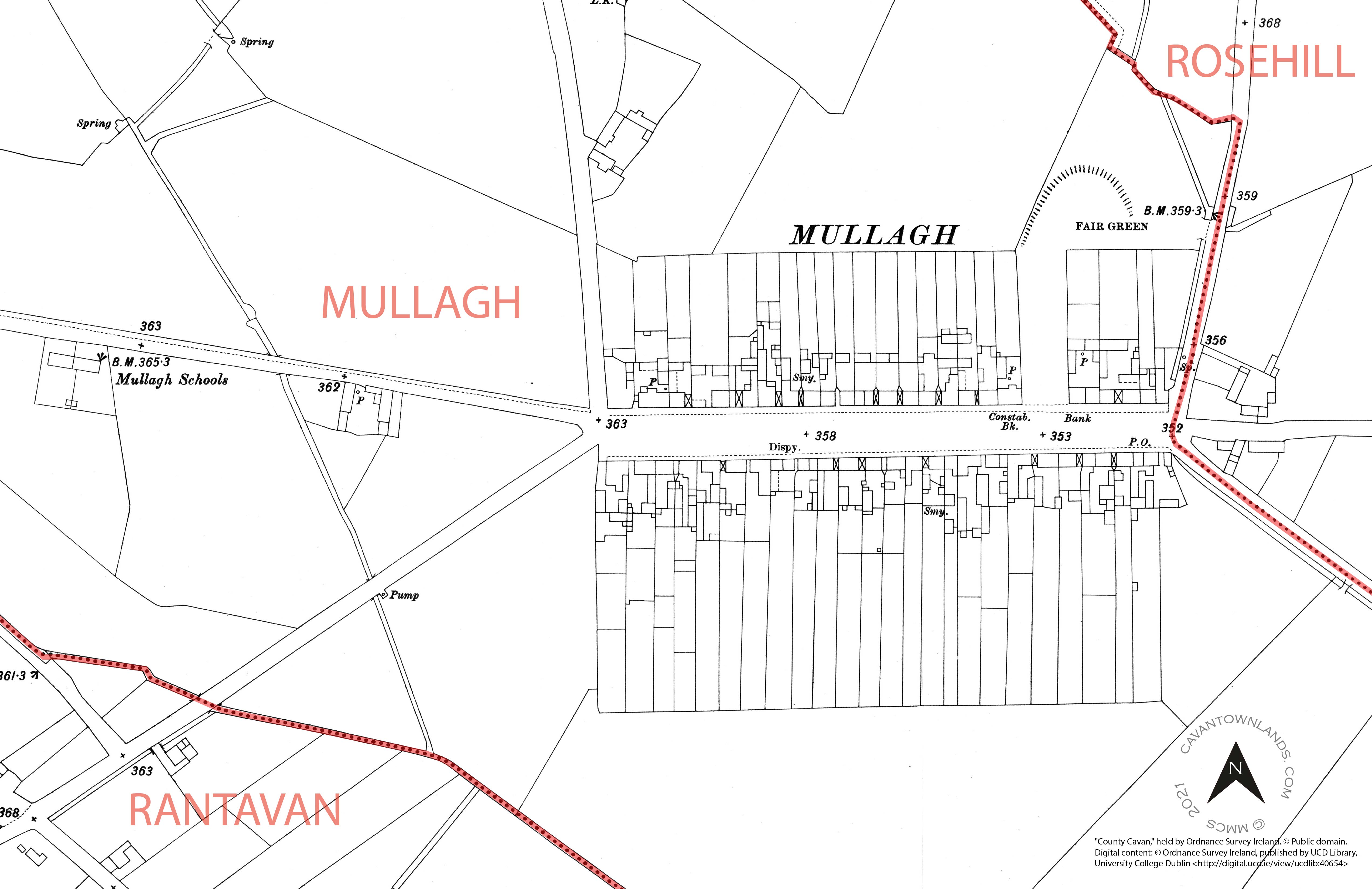 Mullagh Town map