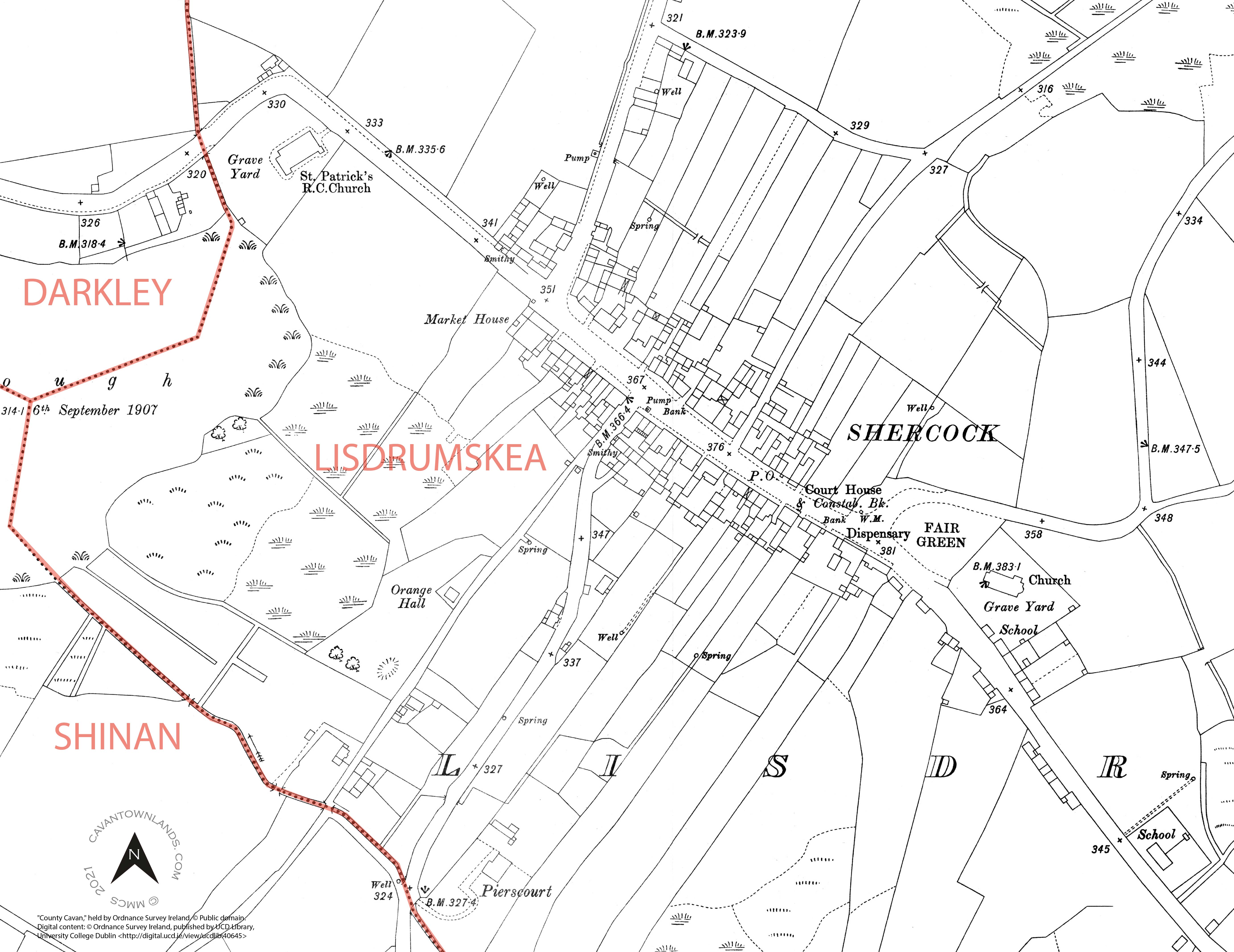 Shercock Town map