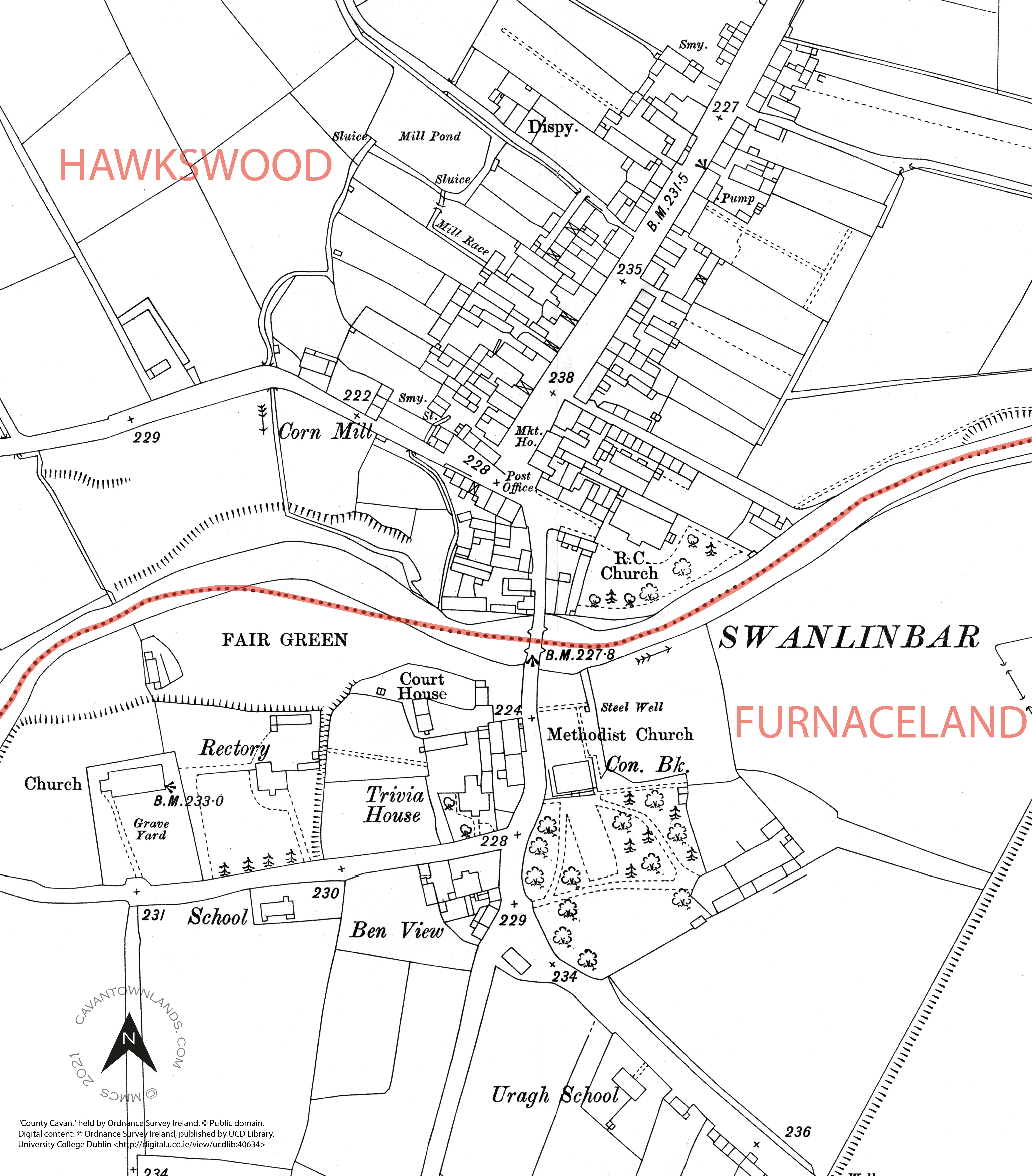 Swanlinbar Town map