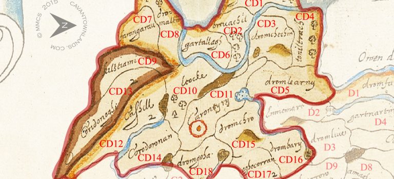 Bodley Plantation Map of the barony of Tullyhunco 1609/10