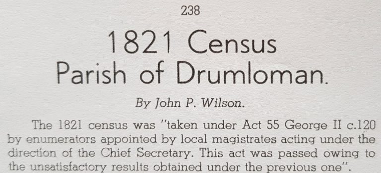 Drumloman Parish, notes on the 1821 Census